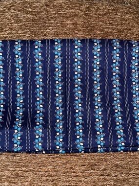Original 70s Vintage Fabric - 1.75 Yards Navy Blue Ditsy Floral Fabric Calico